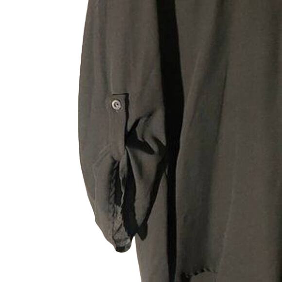 Pink Rose Black Cuffed Sleeve V-Neck Lightweight Blouse Women Sz M - Picture 3 of 6